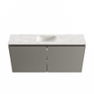 MONDIAZ TURE-DLUX Meuble toilette - 100cm - Smoke - EDEN - vasque Ostra - position centrale - sans trou de robinet SW1105106