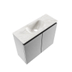 MONDIAZ TURE-DLUX Meuble toilette - 60cm - Plata - EDEN - vasque Ostra - position centrale - 1 trou de robinet SW1104984