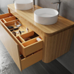 Royal Plaza Terra Badkamermeubelset - 120x46.2x46cm - topblad - 2 lades - sandwood (licht eiken) SW1441235