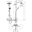Hansgrohe Croma E280 showerpipe: mit mitigeur thermostatique m. 1jet pomme de tête m. 3jet douchette multi et flexible de douche 160cm chrome SW297280