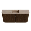 Mondiaz JOYA-DLUX 93.2cm toiletmeubel - ronding links en rechts kleur Walnut - Wastafel FAYE positie Midden Zonder kraangat kleur Saba. SW1424693