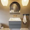 MONDIAZ VICA-DLUX Ensemble meuble de salle de bains - 70cm - sous-meuble plata - 2 tiroirs - lavabo encastré cloud central - sans trous de robinetterie - version haute 60cm - glace SW1088267