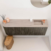 Mondiaz JOYA-DLUX 111.6cm toiletmeubel - ronding links kleur Shadow - Wastafel FAYE positie Rechts 1 kraangat kleur Saba. SW1425158
