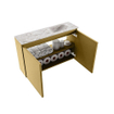 MONDIAZ TURE-DLUX Meuble toilette - 80cm - Oro - EDEN - vasque Glace - position droite - 1 trou de robinet SW1103410