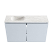 MONDIAZ TURE-DLUX Meuble toilette - 80cm - Clay - EDEN - vasque Ostra - position gauche - sans trou de robinet SW1104788