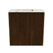 Mondiaz JOYA-DLUX 40cm toiletmeubel - kleur Walnut - Wastafel FAYE positie Links 1 kraangat kleur Nata. SW1424469