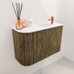 Mondiaz JOYA 61.6cm meuble de salle de bains - arrondi gauche couleur Dusk - Vasque FAYE position Droite 1 trou de robinet couleur Talc. SW1421587