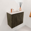 Mondiaz JOYA-DLUX Meuble de toilette 51,6cm - arrondi droit couleur Shadow - Lavabo FAYE position Gauche 1 trou de robinet couleur Meli. SW1424901