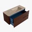 Mondiaz CIRO-DLUX Meuble de salle de bains - 110x45x50cm - Plan vasque solid surface Arena - 1 vasque à droite - sans trous de robinet - 2 tiroirs - Ruby SW1531723