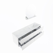 MONDIAZ VICA-DLUX Ensemble meuble de salle de bains - 150cm - meuble bas Talc - 4 tiroirs - lavabo encastré Cloud à droite - 1 trou de robinet - version haute 60cm - Opalo SW1088539
