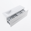 VICA 140cm badmeubel onderkast Talc 2 lades. Wastafel CLOUD links zonder kraangat, kleur Talc. SW1172854