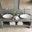 Ideavit Solidjazz lavabo à poser 60x35x9cm ovale 0 trous de robinet 1 cuve Solid surface blanc SW85899