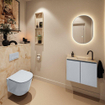 MONDIAZ TURE-DLUX Meuble toilette - 60cm - Clay - EDEN - vasque Frappe - position droite - 1 trou de robinet SW1102704