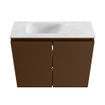 MONDIAZ TURE-DLUX Meuble toilette - 60cm - Rust - EDEN - vasque Opalo - position gauche - 1 trou de robinet SW1104555