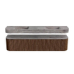 MONDIAZ THOR-DLUX 200cm badmeubel ronding links + rechts kleur Walnut met 2 lades en 2 deuren. Vrijhangende wastafel CLOUD Dubbel 2 kraangaten kleur Sombra. SW1467261