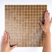 La Mosaic Factory Amsterdam carreau mosaïque - 32,2x32,2cm - carrelage mural et de sol - Carré - Verre Marron Clair Mat SW62110