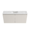 MONDIAZ TURE-DLUX Meuble toilette - 100cm - Linen - EDEN - vasque Opalo - position centrale - sans trou de robinet SW1104375