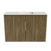 Mondiaz JOYA-DLUX 60cm meuble de salle de bains - couleur Dusk - Vasque FAYE position Milieu 1 trou de robinet couleur Ostra. SW1423408