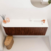 Mondiaz JOYA 111.6cm toiletmeubel - ronding links kleur Ruby - Wastafel FAYE positie Rechts 1 kraangat kleur Talc. SW1421774