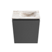 MONDIAZ TURE-DLUX Meuble toilette - 40cm - Dark Grey - EDEN - vasque Frappe - position droite - sans trou de robinet SW1102760