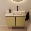 MONDIAZ TURE-DLUX Meuble WC 60 cm Oro. EDEN lavabo Frappe position droite. Sans trou de robinet. SW1102887