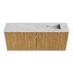 Mondiaz JOYA-DLUX 100cm toiletmeubel - kleur Oak - Wastafel FAYE positie Rechts 1 kraangat kleur Opalo. SW1422129