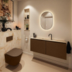 MONDIAZ TURE-DLUX Meuble toilette - 120cm - Rust - EDEN - vasque Frappe - position centrale - 1 trou de robinet SW1103010