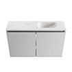 MONDIAZ TURE-DLUX 80cm meuble WC Plata. EDEN lavabo Ostra position droite. Sans trou de robinet. SW1105010
