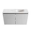 MONDIAZ TURE-DLUX Meuble toilette - 80cm - Plata - EDEN - vasque Ostra - position droite - sans trou de robinet SW1105010