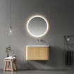 Saniclass Terra vasque pour meuble de salle de bains - 81x46x1,2cm - coins arrondis - 1 vasque - sans trou de robinet - solid surface - blanc mat SW1418390