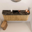 Mondiaz JOYA-DLUX 103.2cm toiletmeubel - ronding links en rechts kleur Oak - Wastafel FAYE positie Midden 1 kraangat kleur Lava. SW1422087