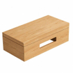Saniclass Terra Fonteinplank - 40x25x10cm - met handdoekhouder - waskom (glans) - fonteinkraan (mat zwart) - afvoerplug - sifon - sandwood (licht eiken) SW1576320