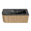 MONDIAZ KURVE-DLUX 105cm Meuble salle de bain avec module 25 G - couleur Oak - 1 tiroir - 1 porte - vasque BIG SMALL droite - 1 trou de robinet - couleur Lava SW1138123