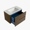 Mondiaz CIRO-DLUX Badkamermeubelset - 80x45x50cm - Solid surface wastafel Opalo - 1 wasbak Midden - zonder kraangaten - 2 lades - Dusk SW1532937