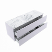 MONDIAZ VICA-DLUX Ensemble meuble de salle de bains - 130cm - meuble bas cale - 2 tiroirs - lavabo encastré cloud au centre - 1 trou de robinet - version haute 60cm - glace SW1088346