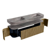 MONDIAZ THOR-DLUX 170cm meuble de salle de bains arrondi gauche + droite couleur Dusk avec 1 tiroir et 2 portes. Vasque suspendue CLOUD Double 2 trous de robinet couleur Oza. SW1465678