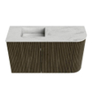 Mondiaz JOYA-DLUX 71.6cm toiletmeubel - ronding rechts kleur Shadow - Wastafel FAYE positie Links Zonder kraangat kleur Opalo. SW1422920