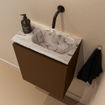 MONDIAZ TURE-DLUX Meuble toilette - 40cm - Rust - EDEN - vasque Glace - position droite - sans trou de robinet SW1103506