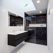 MONDIAZ VICA Ensemble de meuble salle de bain - 150cm - 2 tiroirs - lavabo Moon double - 2 trous de robinet - solid surface urban SW410182