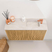 Mondiaz JOYA-DLUX 70cm meuble de salle de bains - couleur Oak - Vasque FAYE position Droite 1 trou de robinet couleur Ostra. SW1422203