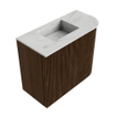 Mondiaz JOYA-DLUX 51.6cm toiletmeubel - ronding rechts kleur Walnut - Wastafel FAYE positie Links 1 kraangat kleur Opalo. SW1422513