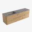 Mondiaz CIRO-DLUX Badkamermeubelset - 170x45x50cm - Solid surface wastafel Sombra - 1 wasbak Links - 1 kraangat - 4 lades - Oak SW1531274