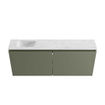 MONDIAZ TURE-DLUX meuble WC 120 cm Army. Lavabo EDEN Opalo position gauche. Avec 1 trou de robinet. SW1104179