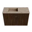 Mondiaz JOYA-DLUX 60cm toiletmeubel - kleur Walnut - Wastafel FAYE positie Links Zonder kraangat kleur Arena. SW1424329
