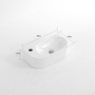 QeramiQ Blend Lavabo pour WC - 40x22x12cm - nervuré - semi‑rond - trou de robinet à gauche - céramique - blanc brillant SW1522206