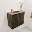 Mondiaz JOYA-DLUX 51.6cm toiletmeubel - ronding rechts kleur Shadow - Wastafel FAYE positie Links 1 kraangat kleur Arena. SW1424819