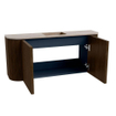 Mondiaz JOYA-DLUX Meuble de salle de bains 93,2cm - arrondis gauche et droite couleur Noyer - Vasque FAYE position Milieu 1 trou de robinet couleur Saba SW1424688