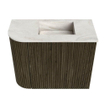 Mondiaz JOYA-DLUX Meuble de salle de bains 51,6cm - arrondi gauche couleur Shadow - Vasque FAYE position Droite Sans trou de robinet couleur Ostra. SW1423017