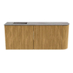 Mondiaz JOYA-DLUX Meuble de salle de bains 101.6cm - arrondi droit couleur Oak - Vasque FAYE position Gauche Sans trou de robinet couleur Oza SW1424158