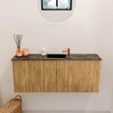 Mondiaz JOYA-DLUX 100cm toiletmeubel - kleur Oak - Wastafel FAYE positie Midden 1 kraangat kleur Lava. SW1422080